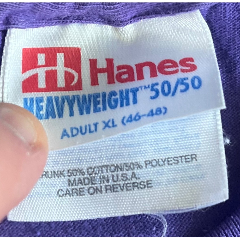 Vtg Hanes Birdlegs Butterfly Heart Purple T-Shirt XL Single Stitch Made in USA - Picture 5 of 10